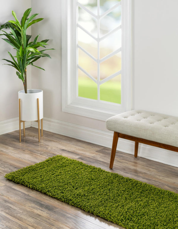 Plush Oasis Collection Area Rug - Serenity (Grass Green) Runner Grass Green  lifestyle 12