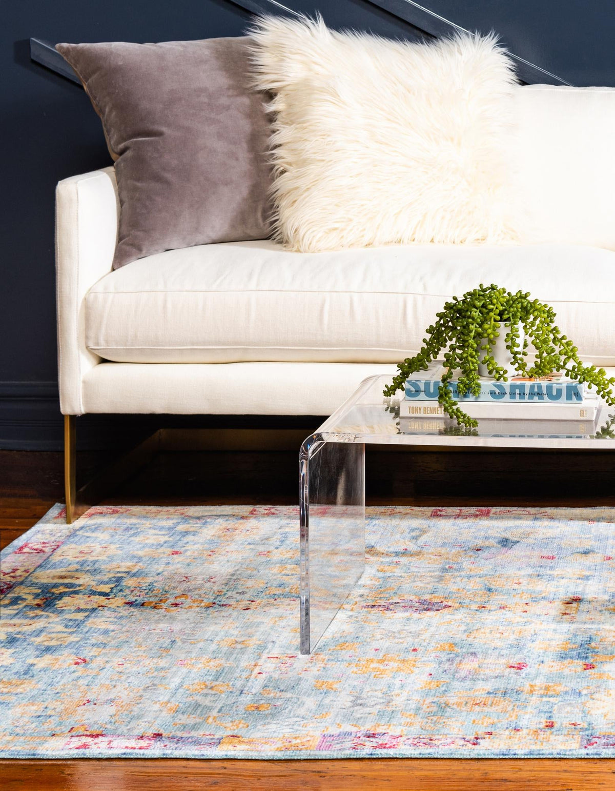 Lagoon Luxe Collection Area Rug -  Shipwreck Rectangle Blue  lifestyle 4