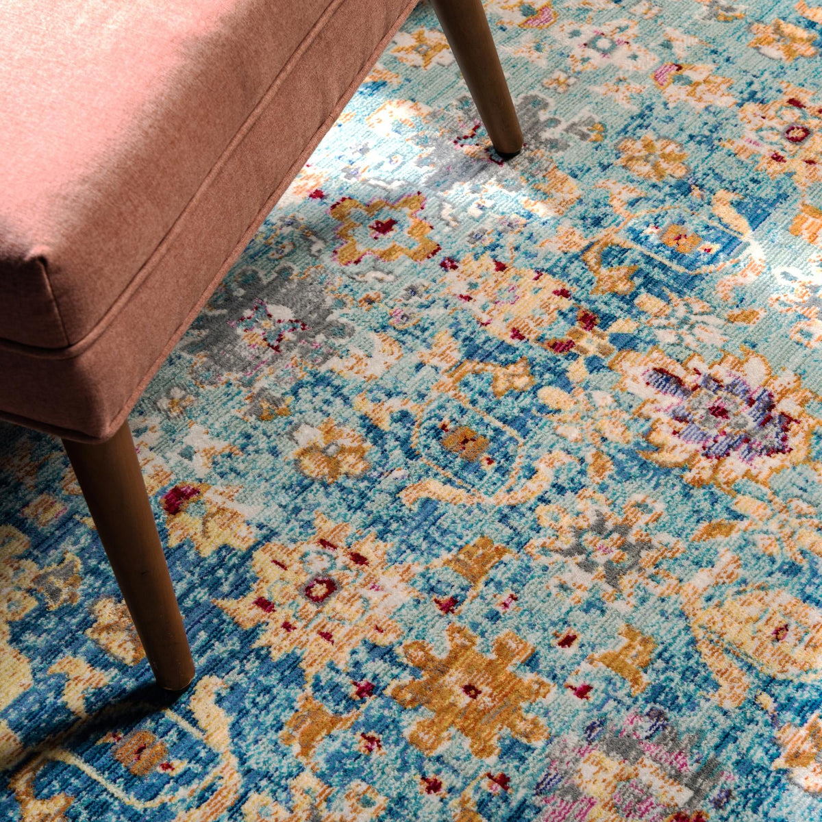 Lagoon Luxe Collection Area Rug -  Shipwreck Rectangle Blue  lifestyle 6
