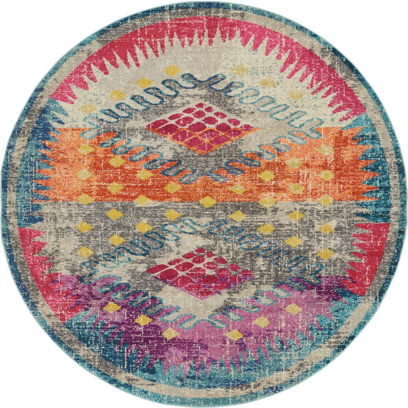 Venetian Tapestry Collection Area Rug -  Dorsoduro Round Multi  lifestyle 14