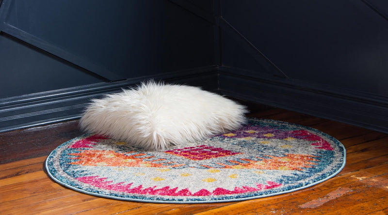 Venetian Tapestry Collection Area Rug -  Dorsoduro Round Multi  lifestyle 20