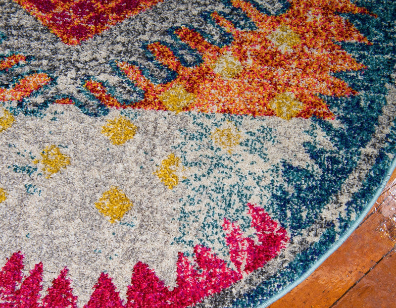 Venetian Tapestry Collection Area Rug -  Dorsoduro Round Multi  lifestyle 38