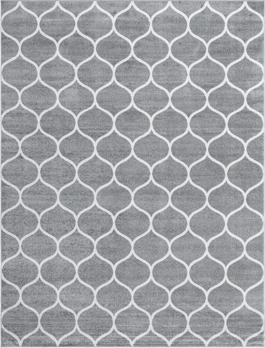 Lattice Garden Collection Area Rug -  Pergolatown (Light Gray) Rectangle Light Gray Main
