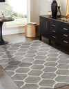 Lattice Garden Collection Area Rug -  Pergolatown (Light Gray) Rectangle Light Gray  lifestyle 4