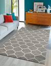 Lattice Garden Collection Area Rug -  Pergolatown (Light Gray) Rectangle Light Gray  lifestyle 7