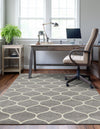 Lattice Garden Collection Area Rug -  Pergolatown (Light Gray) Rectangle Light Gray  lifestyle 19