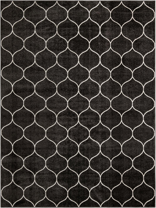 Lattice Garden Collection Area Rug -  Pergolatown (Dark Gray) Rectangle Dark Gray Main
