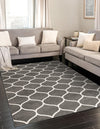 Lattice Garden Collection Area Rug -  Pergolatown (Dark Gray) Rectangle Dark Gray  lifestyle 0