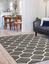 Lattice Garden Collection Area Rug -  Pergolatown (Dark Gray) Rectangle Dark Gray  lifestyle 15