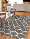 Lattice Garden Collection Area Rug -  Pergolatown (Dark Gray) Rectangle Dark Gray  lifestyle 20