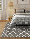 Lattice Garden Collection Area Rug -  Pergolatown (Dark Gray) Rectangle Dark Gray  lifestyle 25