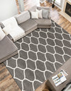 Lattice Garden Collection Area Rug -  Pergolatown (Dark Gray) Rectangle Dark Gray  lifestyle 35