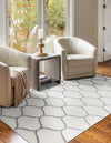 Lattice Garden Collection Area Rug -  Pergolatown (Ivory) Rectangle Ivory  lifestyle 0