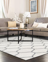 Lattice Garden Collection Area Rug -  Pergolatown (Ivory) Rectangle Ivory  lifestyle 7