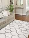 Lattice Garden Collection Area Rug -  Pergolatown (Ivory) Rectangle Ivory  lifestyle 22