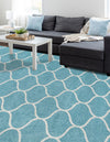 Lattice Garden Collection Area Rug -  Pergolatown (Light Blue) Rectangle Light Blue  lifestyle 4
