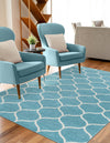 Lattice Garden Collection Area Rug -  Pergolatown (Light Blue) Rectangle Light Blue  lifestyle 6