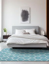 Lattice Garden Collection Area Rug -  Pergolatown (Light Blue) Rectangle Light Blue  lifestyle 9