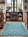 Lattice Garden Collection Area Rug -  Pergolatown (Light Blue) Rectangle Light Blue  lifestyle 13