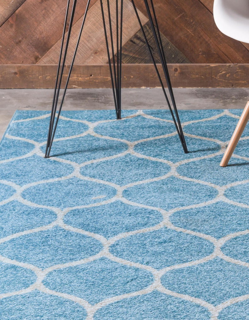 Trellis Mosaic Collection Area Rug -  Pergolatown (Light Blue) Rectangle Light Blue  lifestyle 12