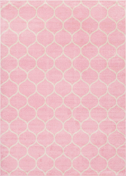 Lattice Garden Collection Area Rug -  Pergolatown (Light Pink) Rectangle Light Pink Main