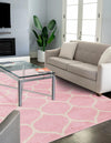 Lattice Garden Collection Area Rug -  Pergolatown (Light Pink) Rectangle Light Pink  lifestyle 10