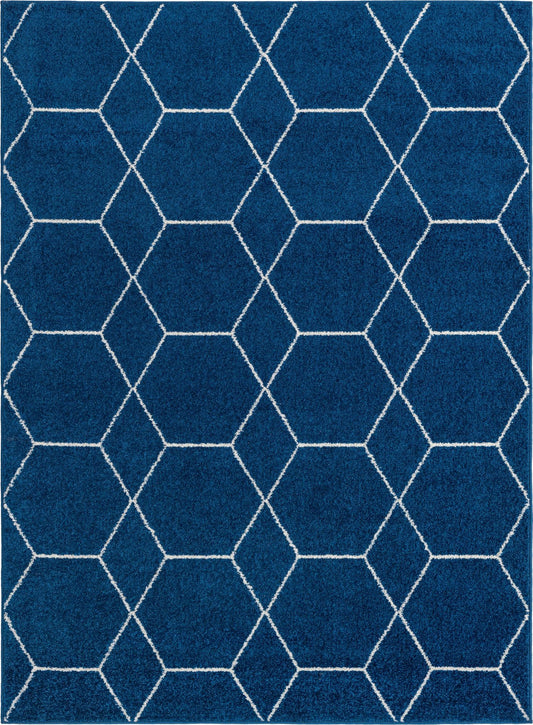 Lattice Garden Collection Area Rug - Arborville (Navy Blue) Rectangle Navy Blue Main