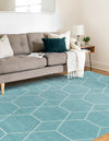 Lattice Garden Collection Area Rug - Arborville (Light Blue) Rectangle Light Blue  lifestyle 37