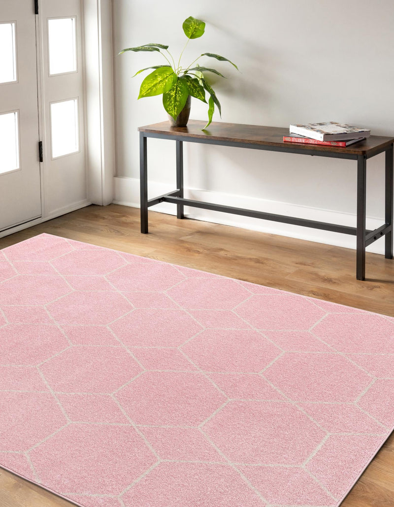 Lattice Garden Collection Area Rug - Arborville (Light Pink) Rectangle Light Pink  lifestyle 23