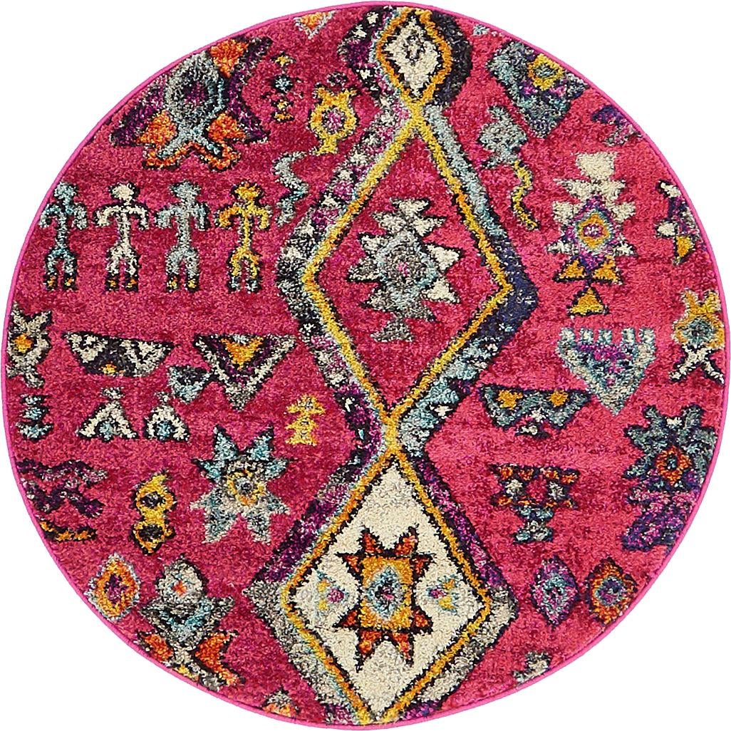 Sedona Vista Collection Area Rug -  Pueblo Round Pink  lifestyle 16
