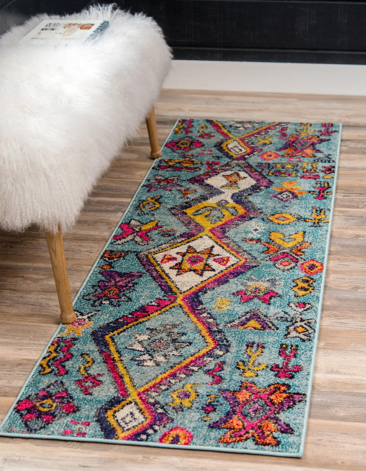 Sedona Vista Collection Area Rug -  Pueblo Runner Turquoise  lifestyle 18
