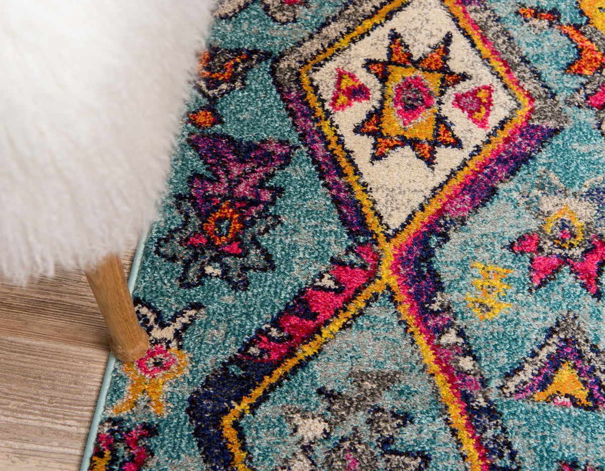 Sedona Vista Collection Area Rug -  Pueblo Runner Turquoise  lifestyle 38