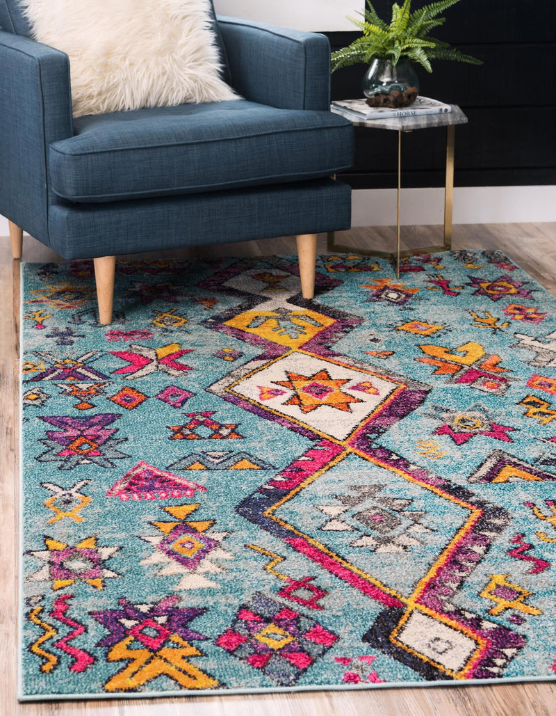 Sedona Vista Collection Area Rug -  Pueblo Rectangular Turquoise  lifestyle 16