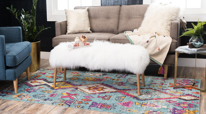 Sedona Vista Collection Area Rug -  Pueblo Rectangular Turquoise  lifestyle 19