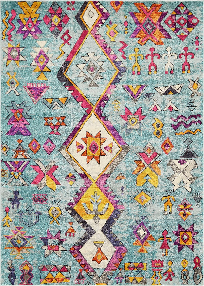 Sedona Vista Collection Area Rug -  Pueblo Rectangle Turquoise  lifestyle 2