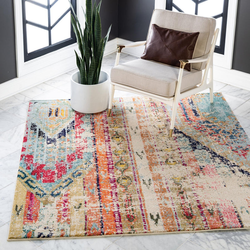 Sedona Vista Collection Area Rug -  Cholla Square Multi  lifestyle 28