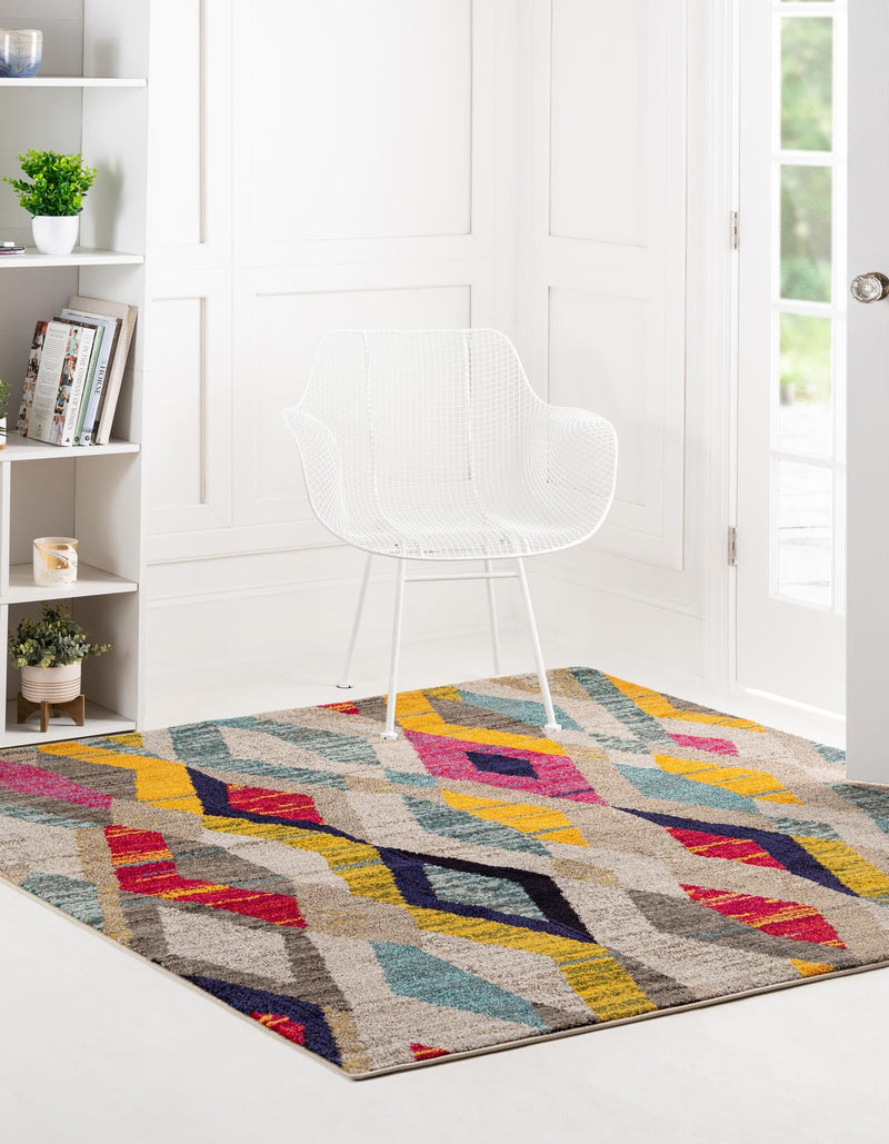 Sedona Vista Collection Area Rug -  Pricklypear Square Multi  lifestyle 29