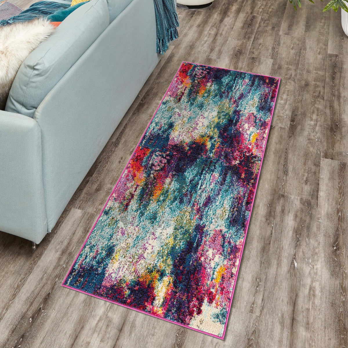 Chromatic Oasis Collection Area Rug -  Oasis Runner Multi  lifestyle 93