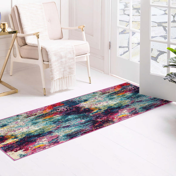 Chromatic Oasis Collection Area Rug -  Oasis Runner Multi  lifestyle 99