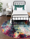 Chromatic Oasis Collection Area Rug -  Oasis Round Multi  lifestyle 25