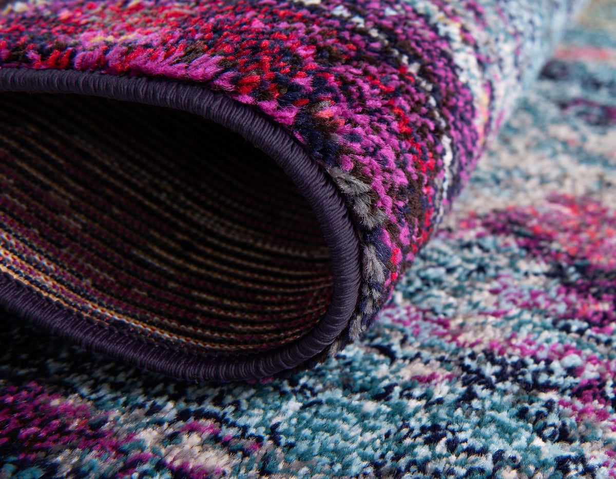 Chromatic Oasis Collection Area Rug -  Oasis Round Multi  lifestyle 58