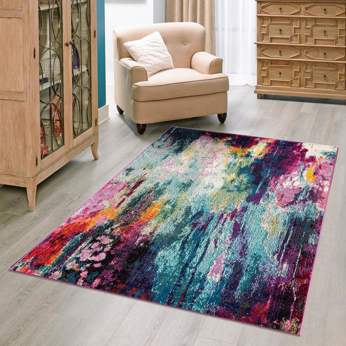 Chromatic Oasis Collection Area Rug -  Oasis Rectangle Multi  lifestyle 17