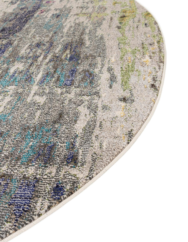 Chromatic Oasis Collection Area Rug -  Prism Round Gray  lifestyle 41