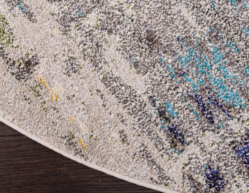 Chromatic Oasis Collection Area Rug -  Prism Round Gray  lifestyle 44