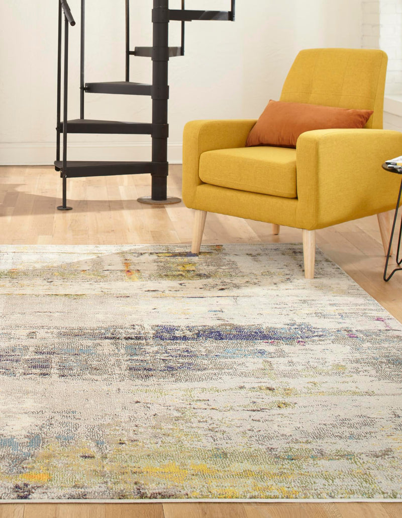Chromatic Oasis Collection Area Rug -  Prism Rectangle Gray  lifestyle 3