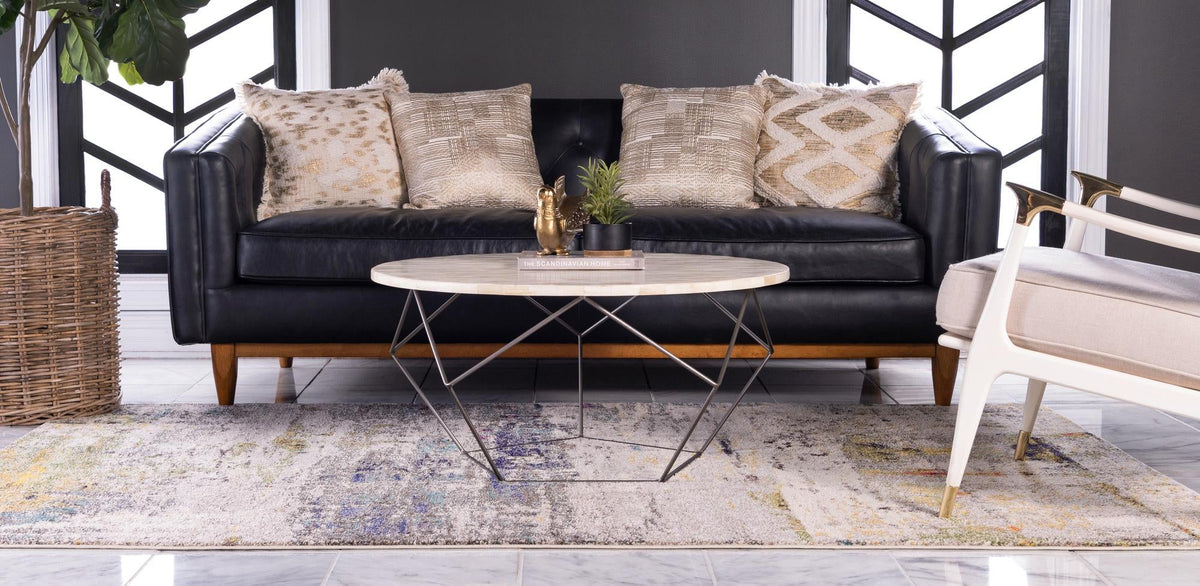 Chromatic Oasis Collection Area Rug -  Prism Rectangle Gray  lifestyle 4