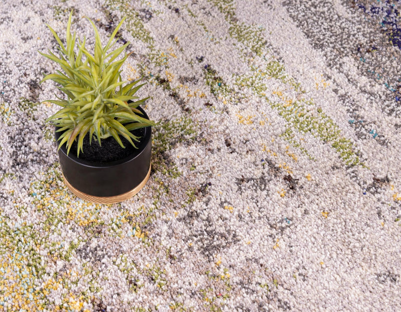 Chromatic Oasis Collection Area Rug -  Prism Rectangle Gray  lifestyle 6