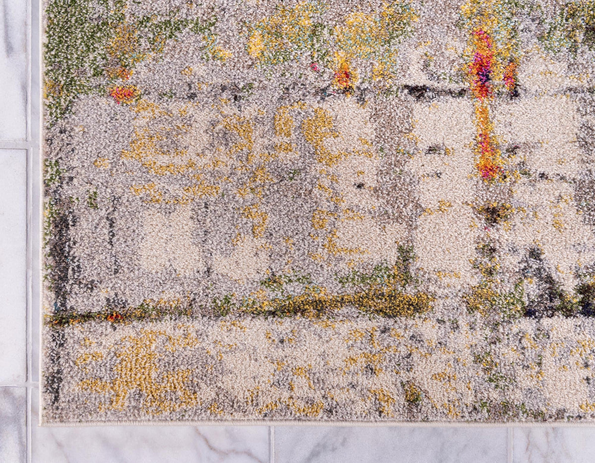 Chromatic Oasis Collection Area Rug -  Prism Rectangle Gray  lifestyle 9