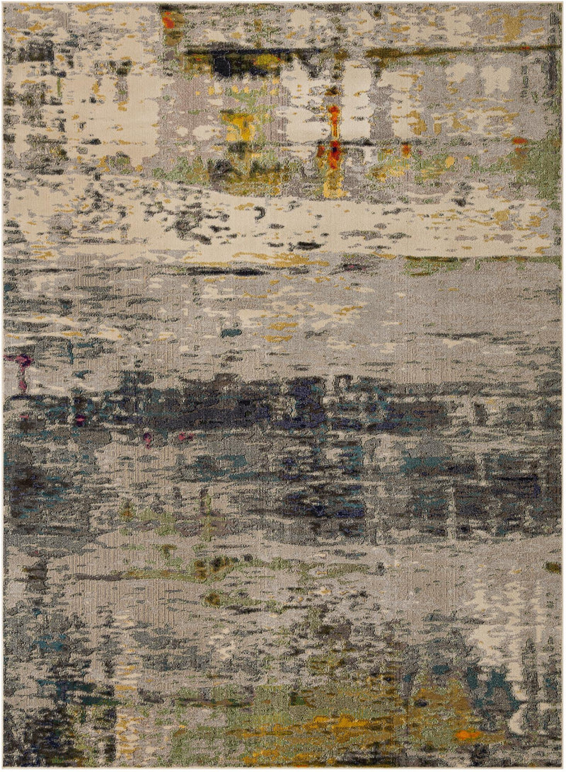 Chromatic Oasis Collection Area Rug -  Prism Rectangle Gray  lifestyle 2