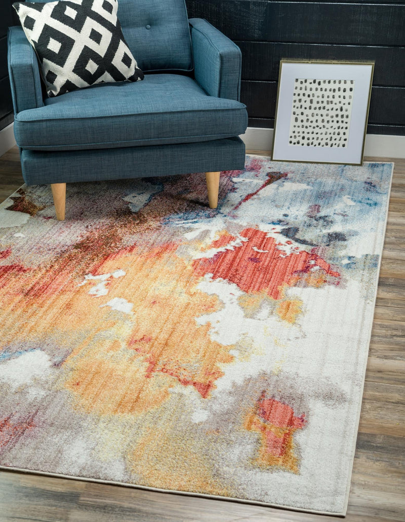 Urban Hub Collection Area Rug -  Skyline Rectangle Multi  lifestyle 2